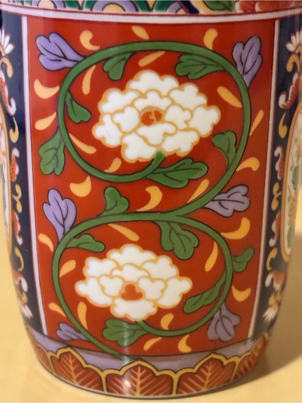 Set of 2 Multicolored Japanese Floral Ceramic Coffee Mugs